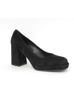 Noa Decollettè Tacco Alto Plateau Camoscio Nero