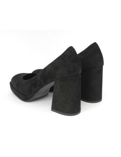 Noa Decollettè Tacco Alto Plateau Camoscio Nero