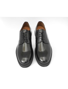 Rogal's Stringata Derby Liscia Fondo Gomma Spazzolato Nero