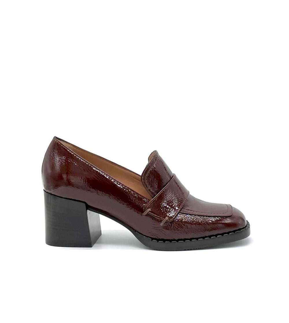 Elata Mocassino Vaschetta Fascia Tacco Alto Marrone