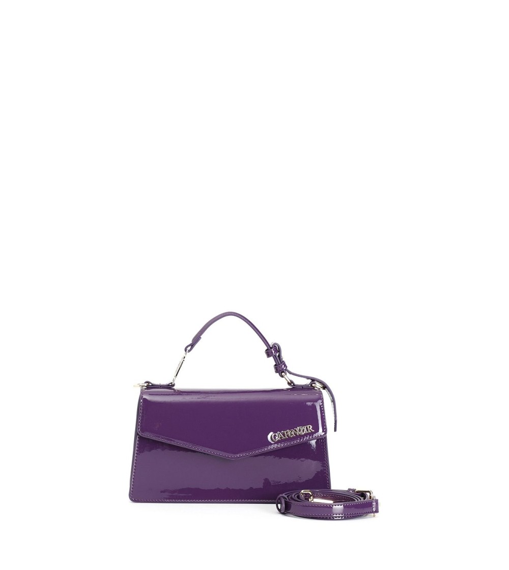 CAFèNOIR Mini Bag Manico Tracolla Vernice Viola