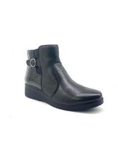 Enval Soft Tronchetti Medio Tallone Cocco Fibbia Nero