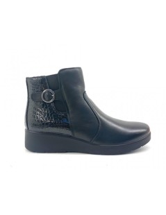 Enval Soft Tronchetti Medio Tallone Cocco Fibbia Nero