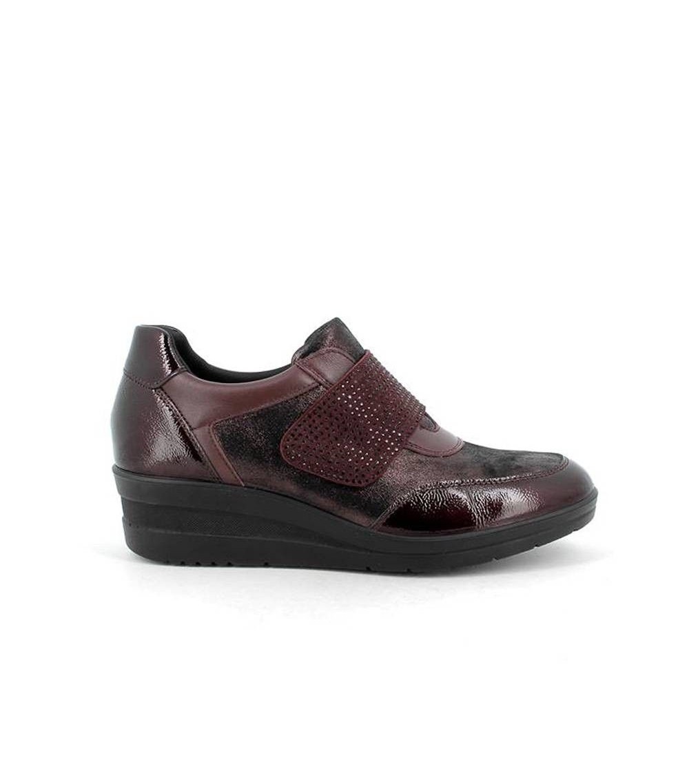Enval Soft Sneakers Class Velcro Strass Bordeaux