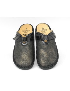 Sabatini Sabot Ciabatta Plantare Estraibile Velcro Elastic Nero