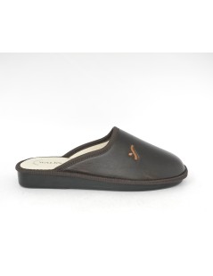 Walksan Ciabatta Uomo Sottopiede Bassa Pelle Marrone