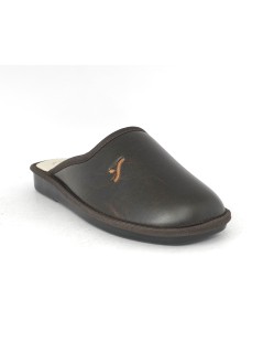 Walksan Ciabatta Uomo Sottopiede Bassa Pelle Marrone