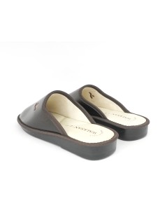 Walksan Ciabatta Uomo Sottopiede Bassa Pelle Marrone