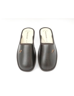 Walksan Ciabatta Uomo Sottopiede Bassa Pelle Marrone