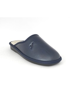 Walksan Ciabatta Uomo Sottopiede Bassa Pelle Blu