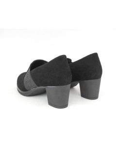 Susimoda Mocassino Classic Tacco Medio Elastico Strass Nero