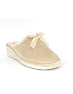 Susimoda Ciabatta Comfort Zeppa Media Fiocco Velour Beige