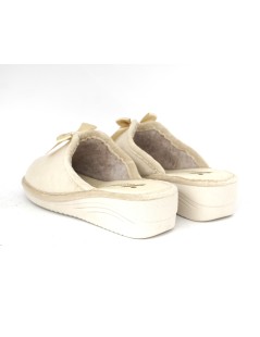 Susimoda Ciabatta Comfort Zeppa Media Fiocco Velour Beige