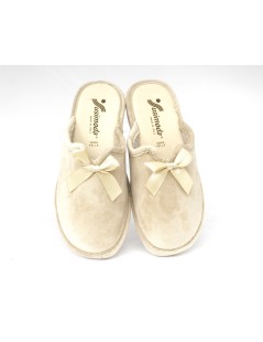 Susimoda Ciabatta Comfort Zeppa Media Fiocco Velour Beige