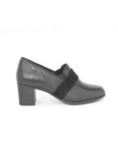 Valleverde Mocassino Tacco Medio Fascia Strass Nappa Nero